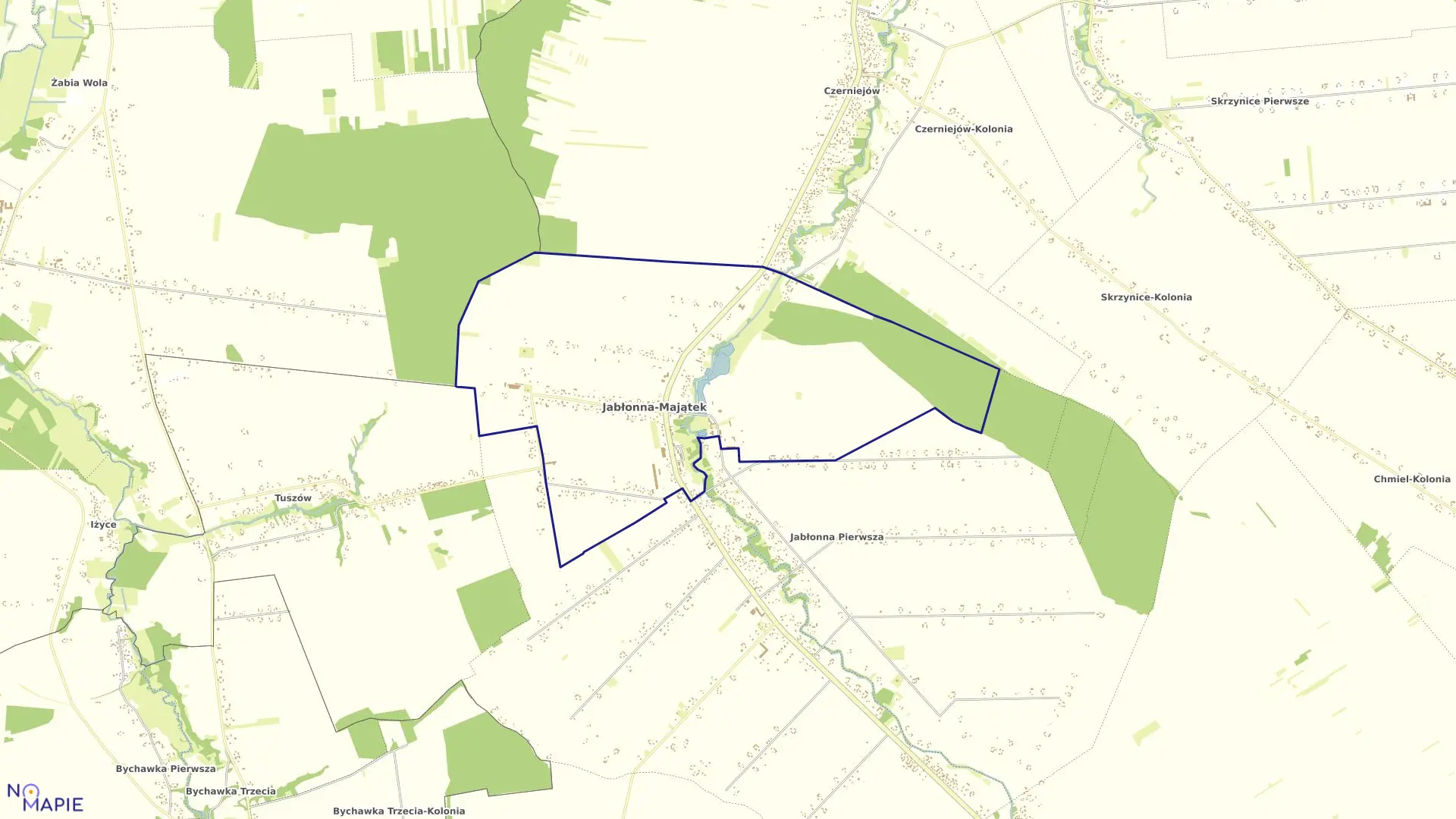 Mapa obrębu JABŁONNA- MAJĄTEK w gminie Jabłonna