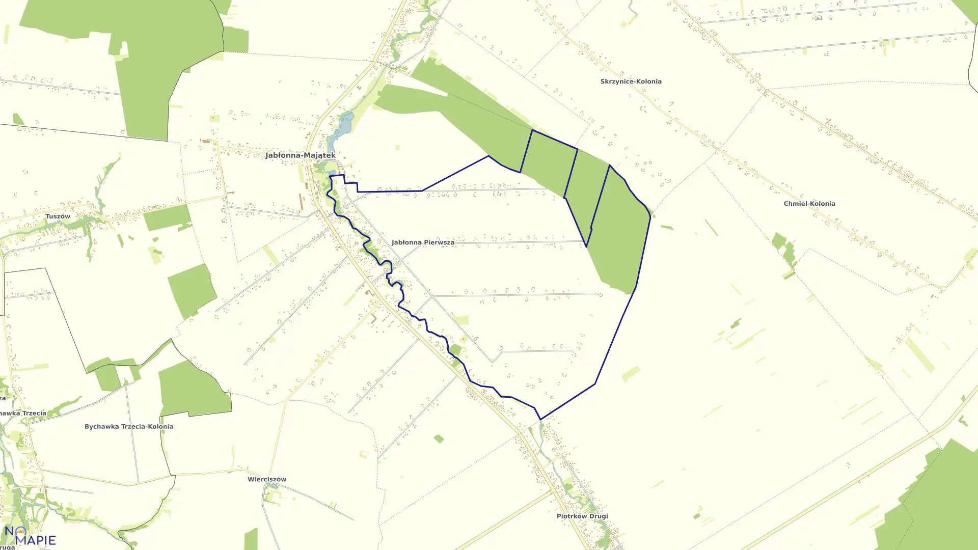 Mapa obrębu JABŁONNA PIERWSZA w gminie Jabłonna